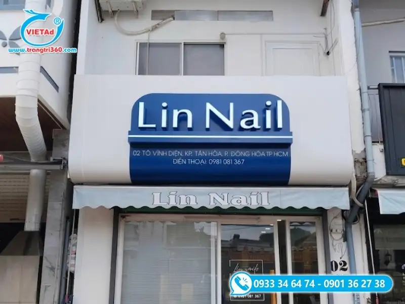 Bảng hiệu nail chuyên nghiệp thu hút ánh nhìn và giữ chân khách đi đường từ khoảng cách 20 mét