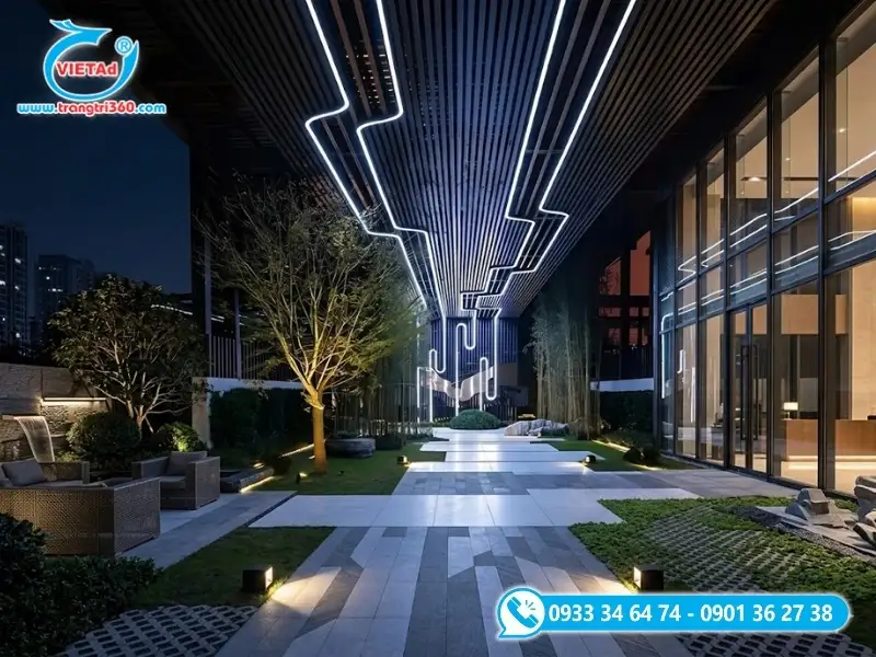 Mẫu đèn LED trang trí dọc trần và tường nhà sáng tạo