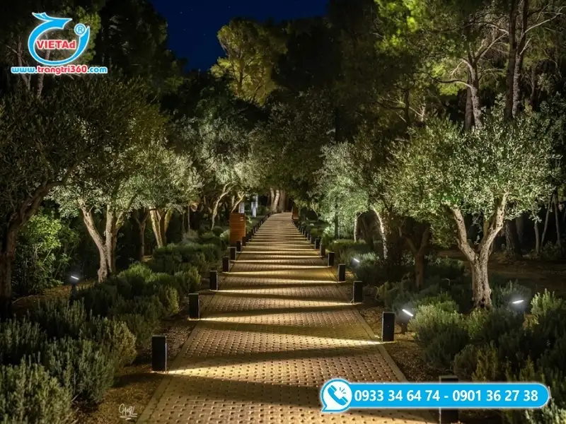Đèn LED hắt sáng trang trí lối đi bộ