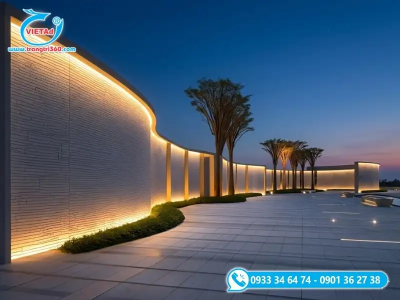 Mẫu đèn LED ứng dụng trang trí dọc các bức tường