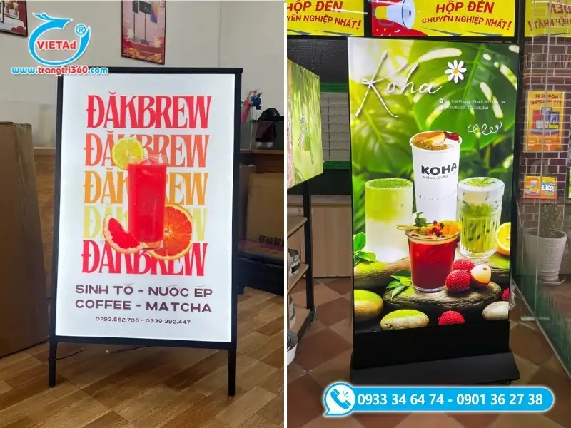 Đa dạng mẫu bảng hiệu đứng phù hợp với mọi lĩnh vực kinh doanh