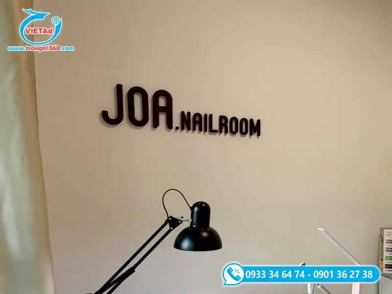 Bộ chữ nổi Mica đen cắt Laser trang trí vách Check-in, lễ tân