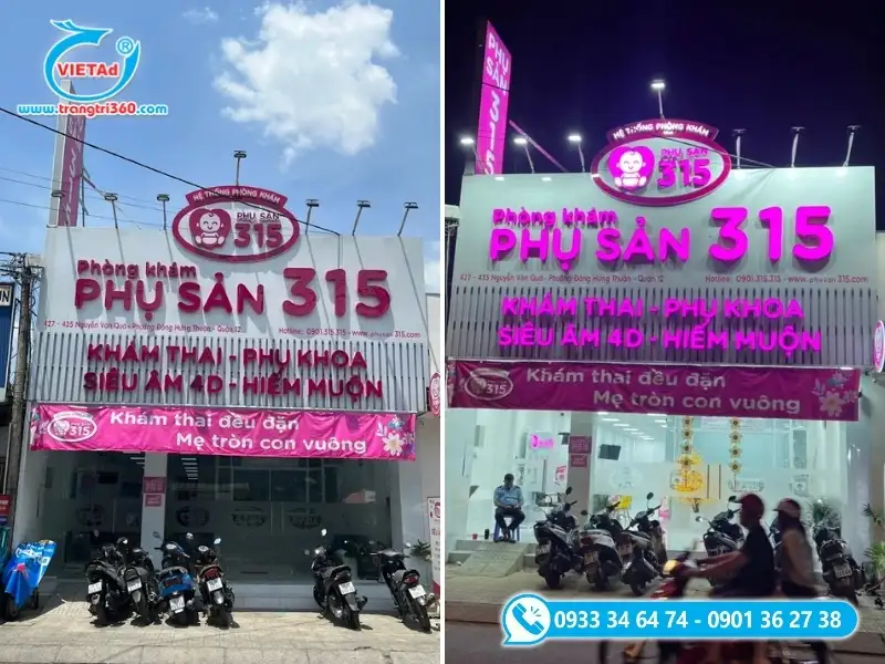 Kết cấu kỹ thuật của hệ khung sắt và đèn LED module ảnh hưởng trực tiếp đến chi phí làm bảng hiệu phòng khám