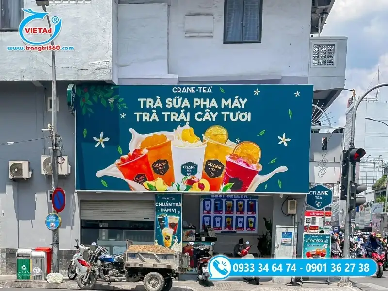 Mẫu biển bạt Hiflex khung sắt mạ kẽm lắp đặt cho các cửa hàng bình dân, hình ảnh in UV sắc nét