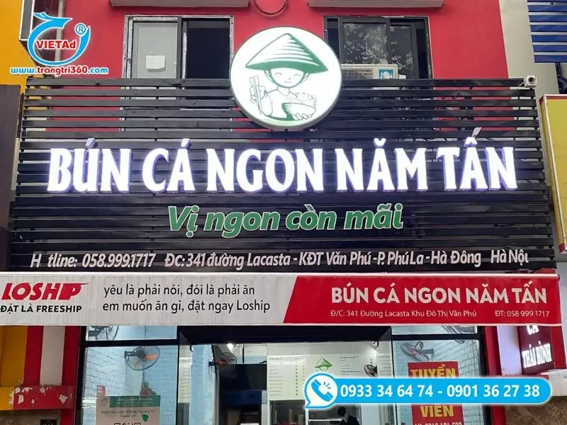 Lam nhôm dùng làm mặt dựng bảng hiệu gắn chữ nổi