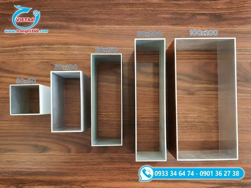Lam nhôm hình hộp đa dạng kích thước