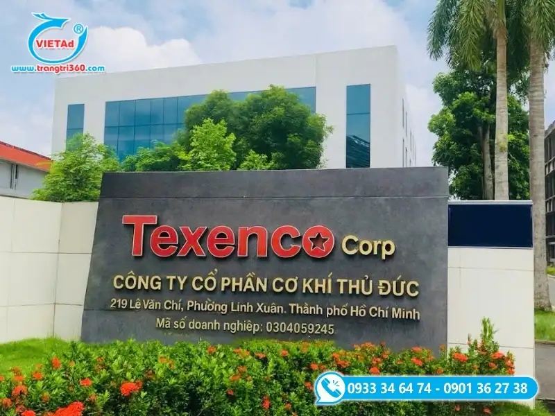 Mẫu bảng hiệu cơ khí Chữ nổi inox 304 cắt CNC laser sắc nét gắn trên mặt biển công ty cơ khí