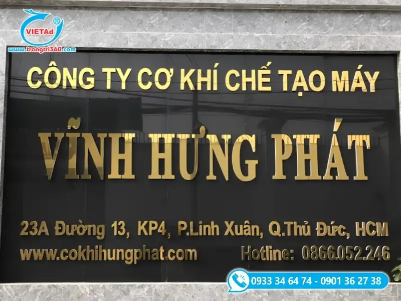 Tiêu chuẩn kích thước và tỷ lệ bố cục bảng hiệu cơ khí phụ thuộc theo mặt tiền xưởng