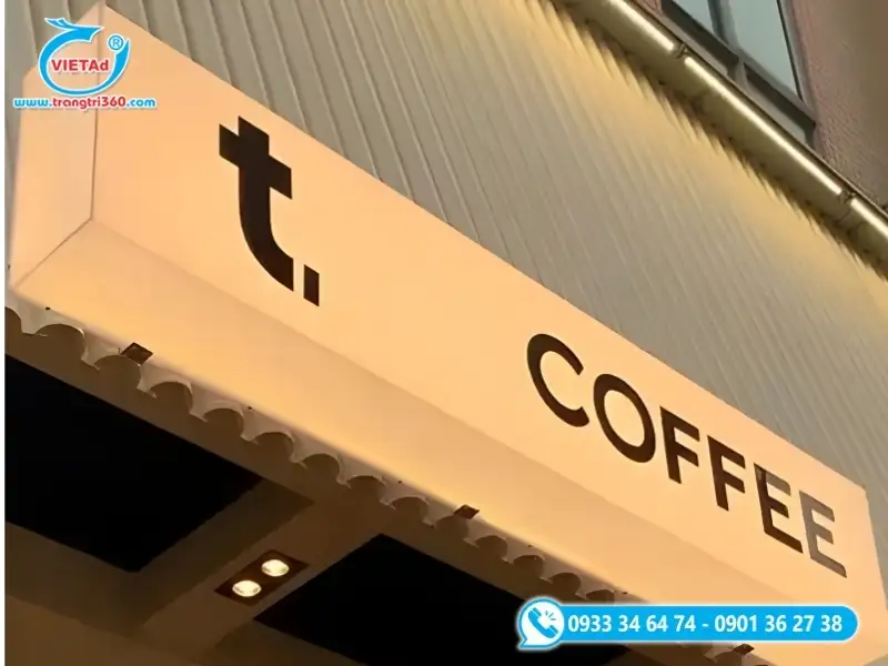 Mẫu hộp đèn LED Mica nổi bật phù quán phong cách hiện đại, tối giản