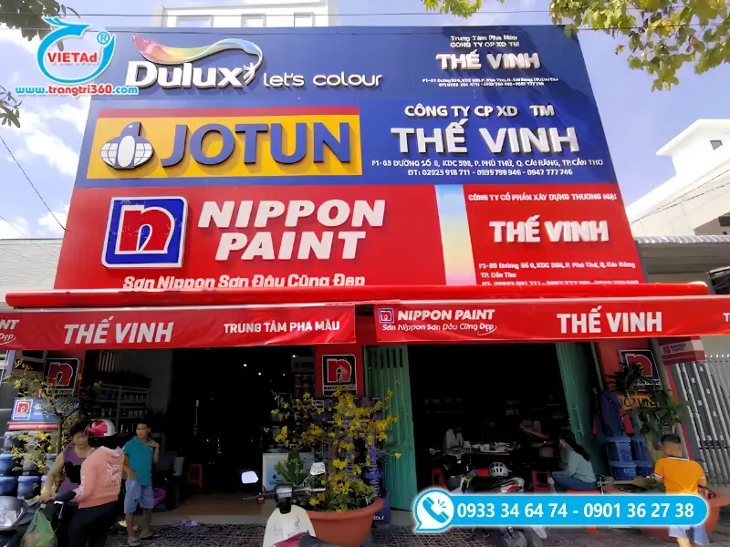 Quy cách tỷ lệ kích thước bảng hiệu sơn tương ứng với chiều rộng mặt tiền thực tế