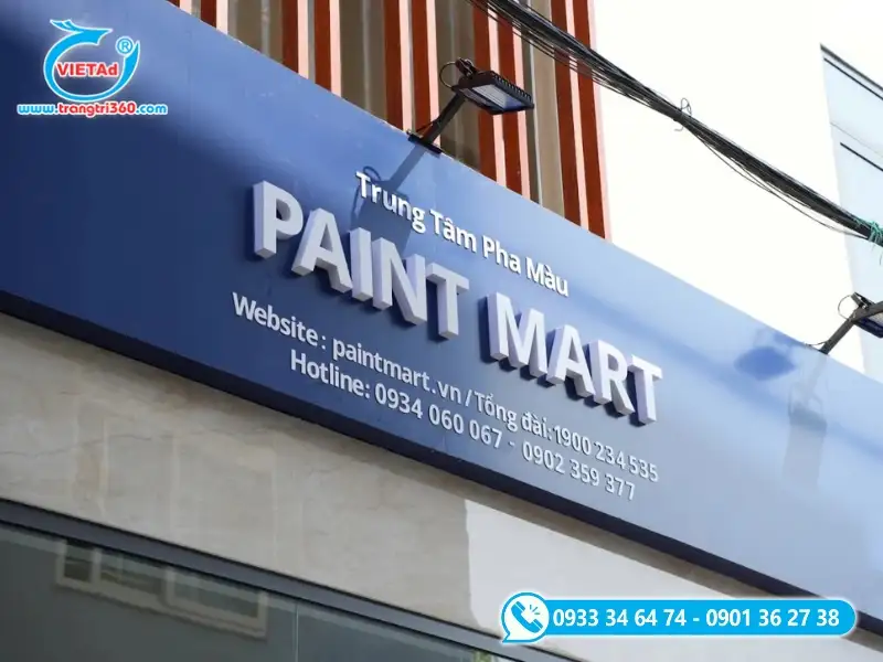 Thiết kế bảng hiệu sơn thu hút khách với nền bảng hiệu chuẩn thương hiệu các hãng sơn, font chữ dễ đọc từ xa